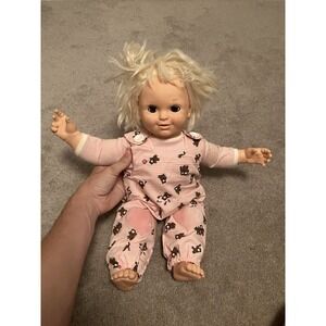 Vintage 1985 Baby Talk By Lewis Galoob 18" Talking Doll Original Outfit Untested